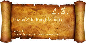 Lezsák Benjámin névjegykártya