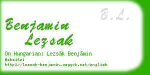 benjamin lezsak business card