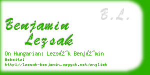 benjamin lezsak business card